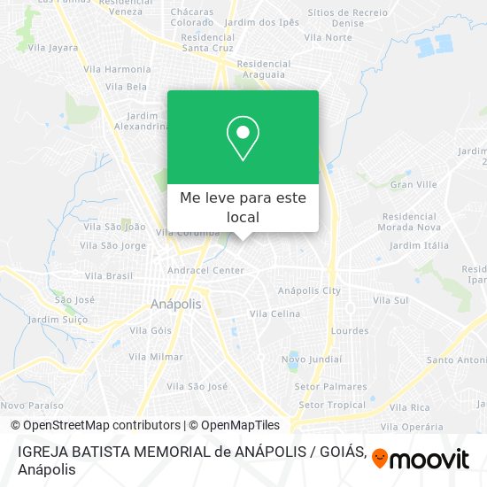 IGREJA BATISTA MEMORIAL de ANÁPOLIS / GOIÁS mapa