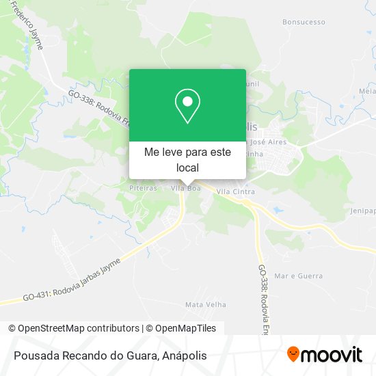 Pousada Recando do Guara mapa