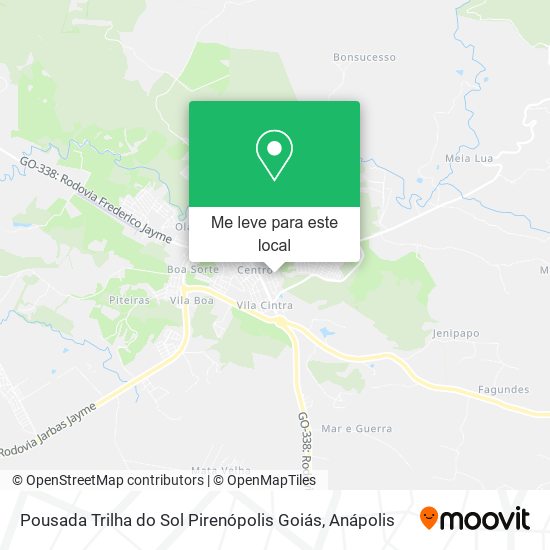 Pousada Trilha do Sol Pirenópolis Goiás mapa