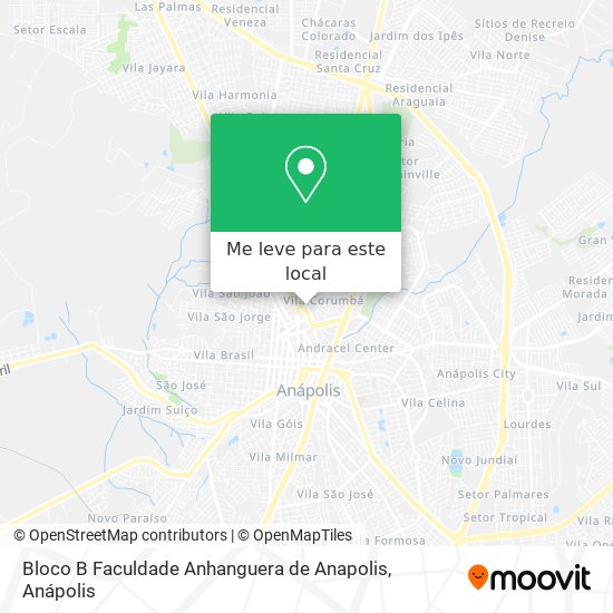 Bloco B Faculdade Anhanguera de Anapolis mapa