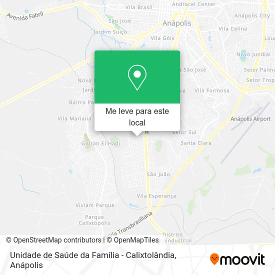 Unidade de Saúde da Família - Calixtolândia mapa