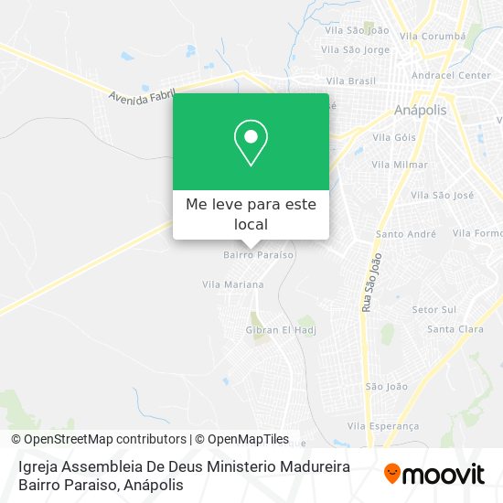 Igreja Assembleia De Deus Ministerio Madureira Bairro Paraiso mapa