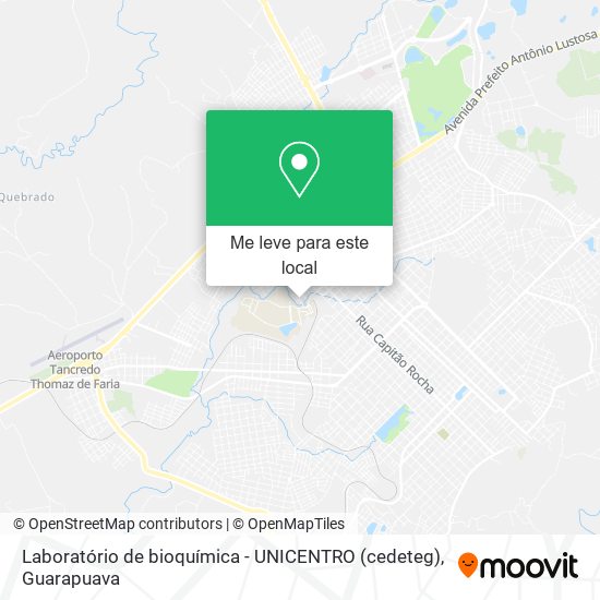 Laboratório de bioquímica - UNICENTRO (cedeteg) mapa