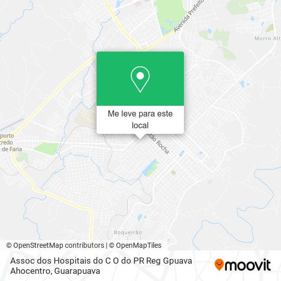 Assoc dos Hospitais do C O do PR Reg Gpuava Ahocentro mapa