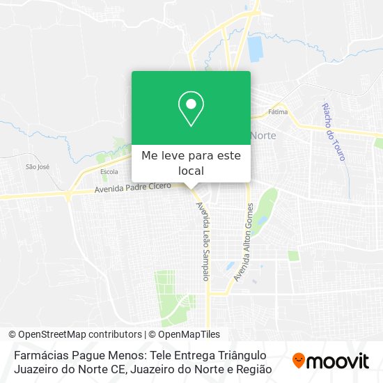 Farmácias Pague Menos: Tele Entrega Triângulo Juazeiro do Norte CE mapa