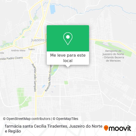 farmácia santa Cecília Tiradentes mapa
