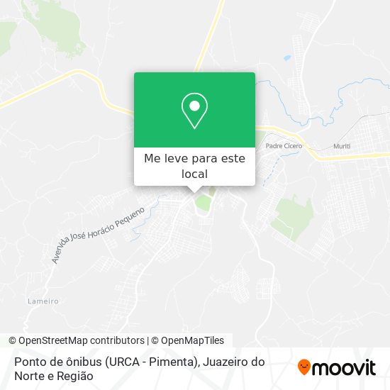 Ponto de ônibus (URCA - Pimenta) mapa