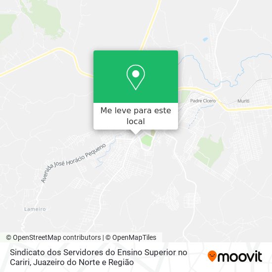 Sindicato dos Servidores do Ensino Superior no Cariri mapa