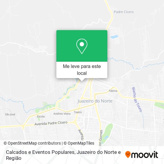 Calcados e Eventos Populares mapa