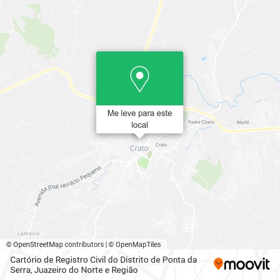 Cartório de Registro Civil do Distrito de Ponta da Serra mapa