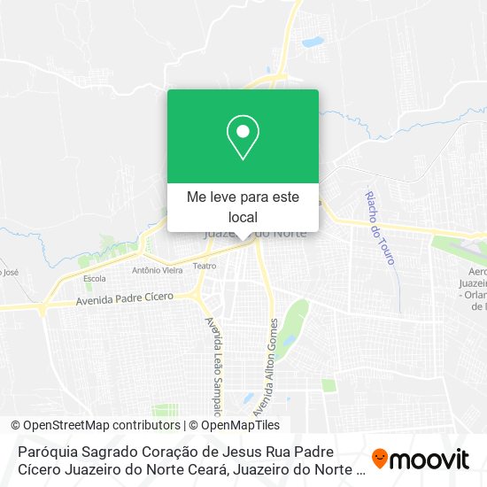 Paróquia Sagrado Coração de Jesus Rua Padre Cícero Juazeiro do Norte Ceará mapa