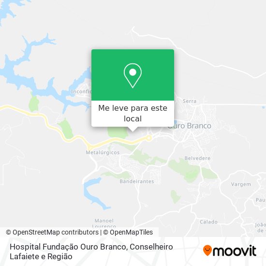 Hospital Fundação Ouro Branco mapa