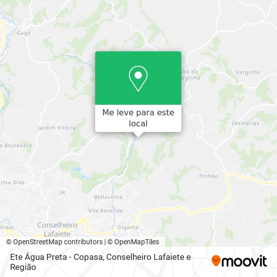 Ete Água Preta - Copasa mapa