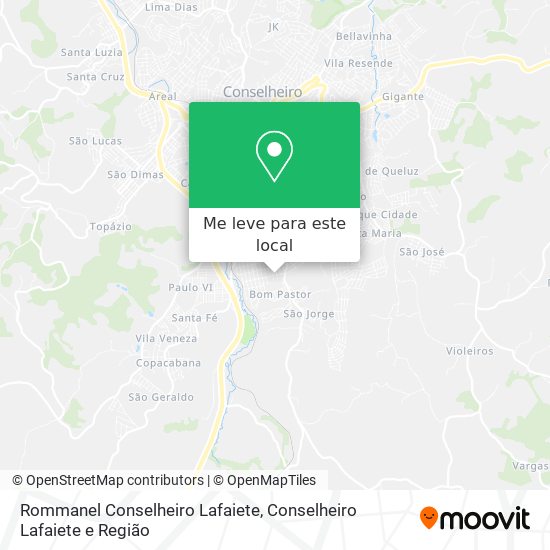 Rommanel Conselheiro Lafaiete mapa