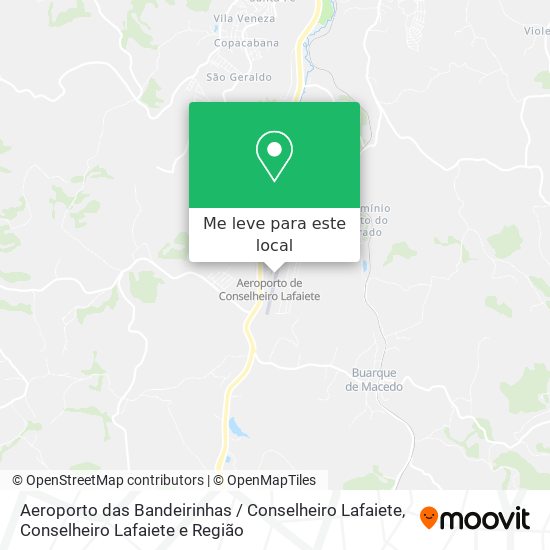 Aeroporto das Bandeirinhas / Conselheiro Lafaiete mapa
