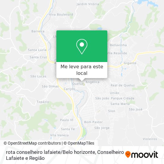 rota conselheiro lafaiete / Belo horizonte mapa