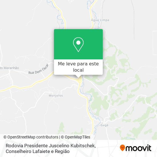 Rodovia Presidente Juscelino Kubitschek mapa