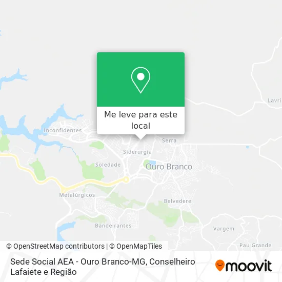 Sede Social AEA - Ouro Branco-MG mapa