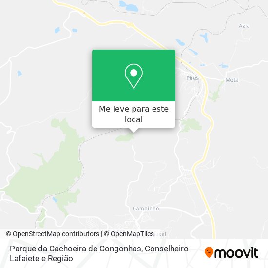 Parque da Cachoeira de Congonhas mapa