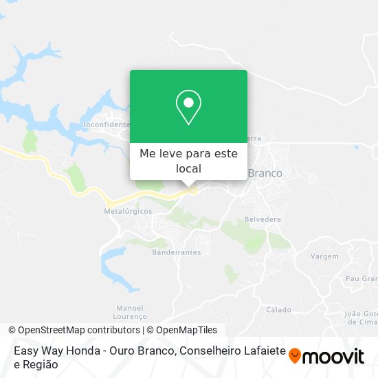 Easy Way Honda - Ouro Branco mapa