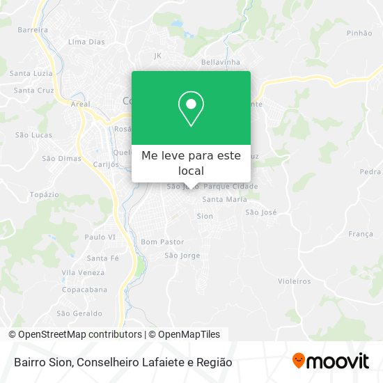 Bairro Sion mapa