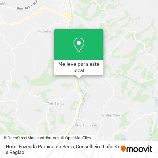 Hotel Fazenda Paraíso da Serra mapa