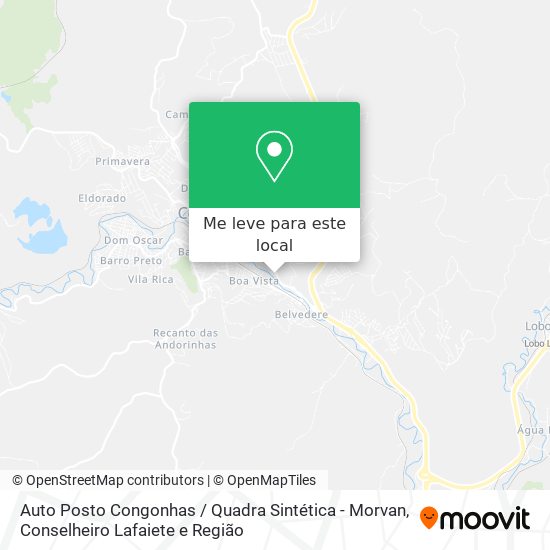 Auto Posto Congonhas / Quadra Sintética - Morvan mapa