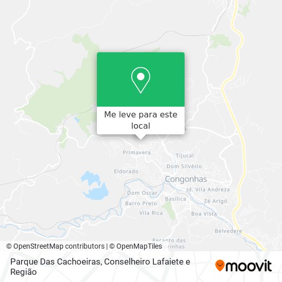 Parque Das Cachoeiras mapa