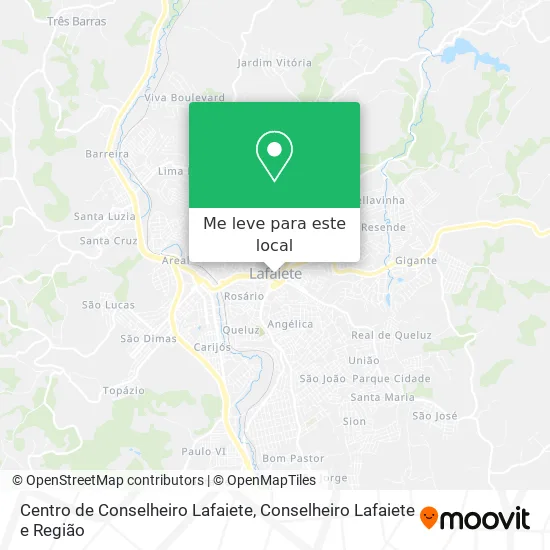 Centro de Conselheiro Lafaiete mapa