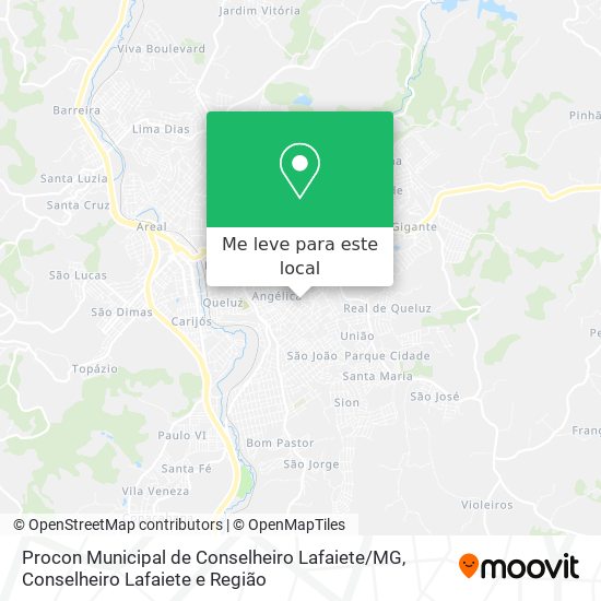 Procon Municipal de Conselheiro Lafaiete / MG mapa