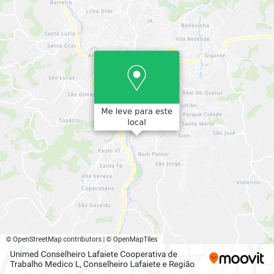 Unimed Conselheiro Lafaiete Cooperativa de Trabalho Medico L mapa