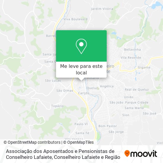 Associação dos Aposentados e Pensionistas de Conselheiro Lafaiete mapa