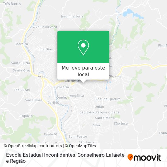 Escola Estadual Inconfidentes mapa