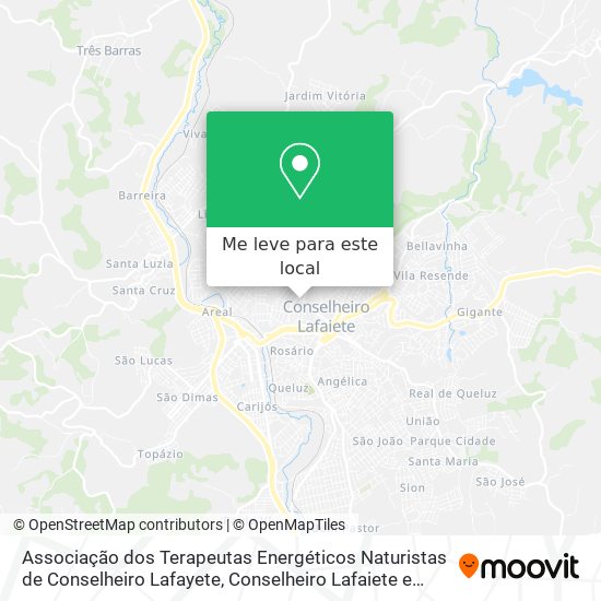 Associação dos Terapeutas Energéticos Naturistas de Conselheiro Lafayete mapa