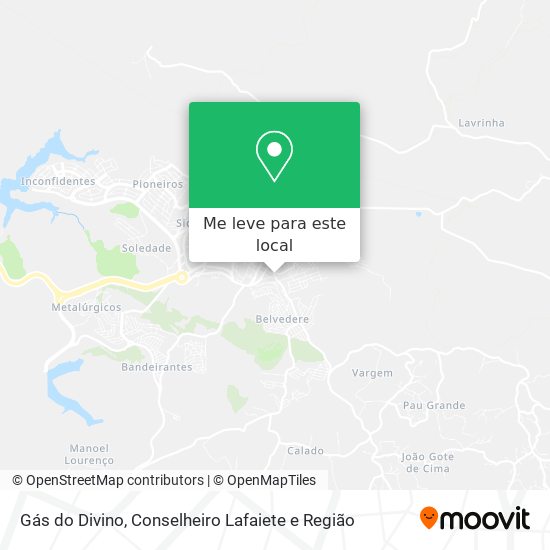 Gás do Divino mapa