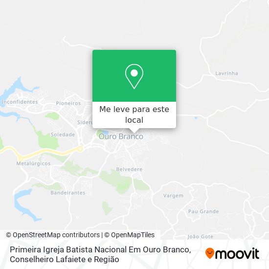 Primeira Igreja Batista Nacional Em Ouro Branco mapa