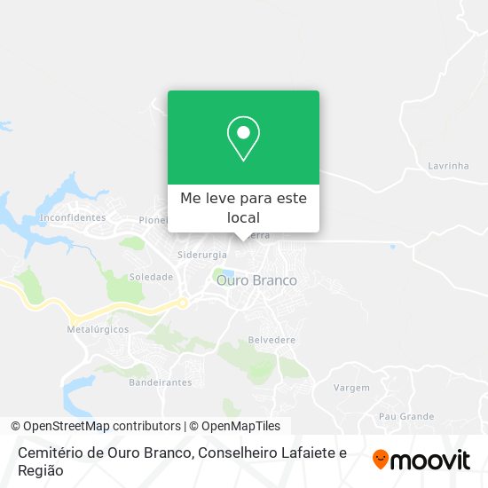 Cemitério de Ouro Branco mapa