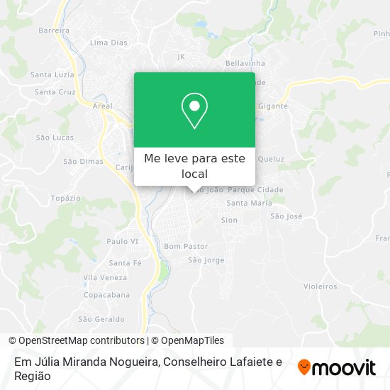 Em Júlia Miranda Nogueira mapa