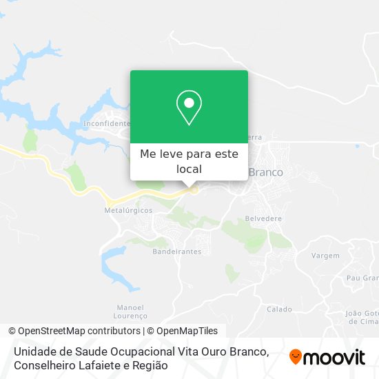 Unidade de Saude Ocupacional Vita Ouro Branco mapa