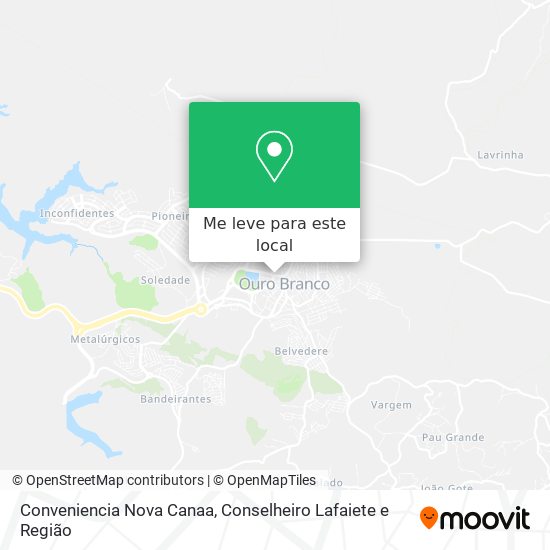 Conveniencia Nova Canaa mapa