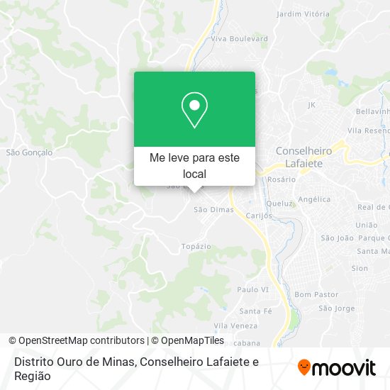 Distrito Ouro de Minas mapa