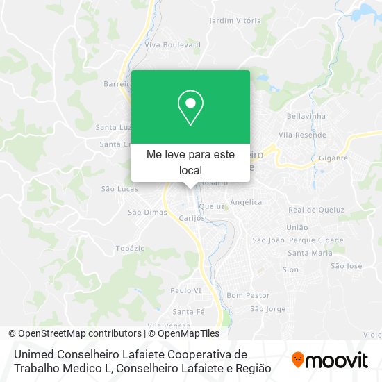 Unimed Conselheiro Lafaiete Cooperativa de Trabalho Medico L mapa