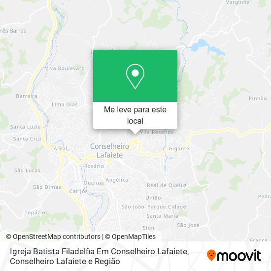 Igreja Batista Filadelfia Em Conselheiro Lafaiete mapa