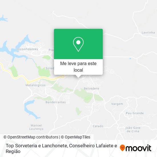 Top Sorveteria e Lanchonete mapa