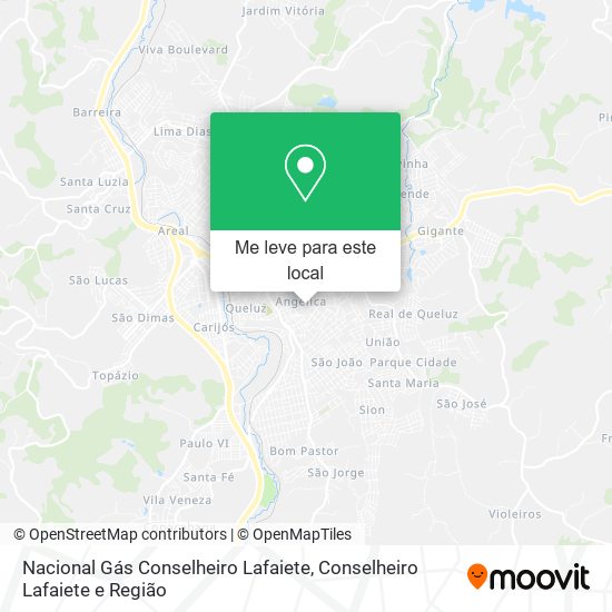 Nacional Gás Conselheiro Lafaiete mapa