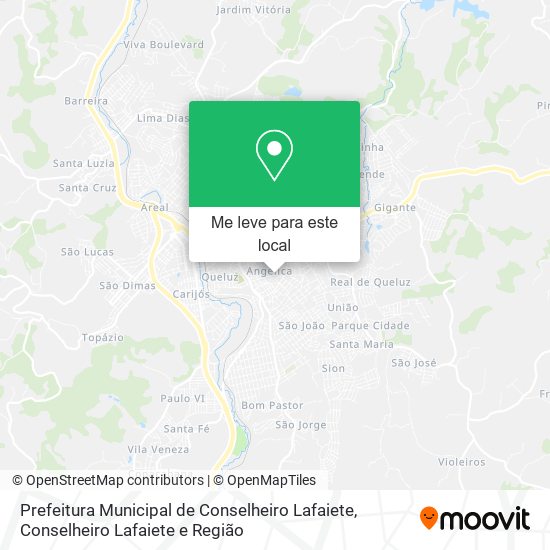 Prefeitura Municipal de Conselheiro Lafaiete mapa
