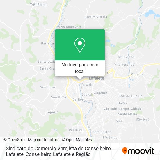Sindicato do Comercio Varejista de Conselheiro Lafaiete mapa