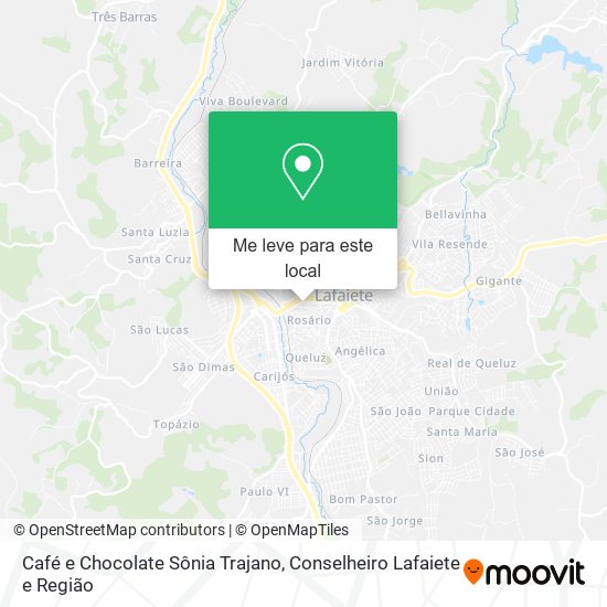 Café e Chocolate Sônia Trajano mapa