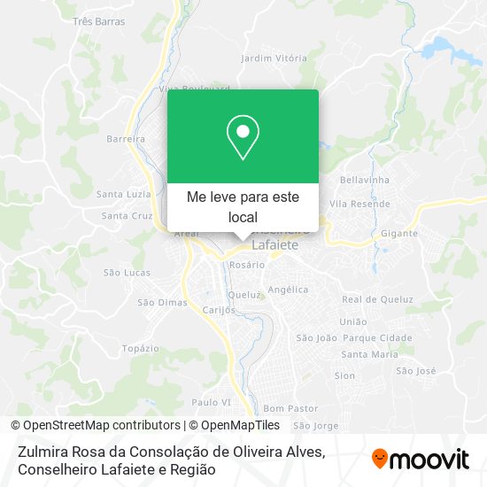 Zulmira Rosa da Consolação de Oliveira Alves mapa