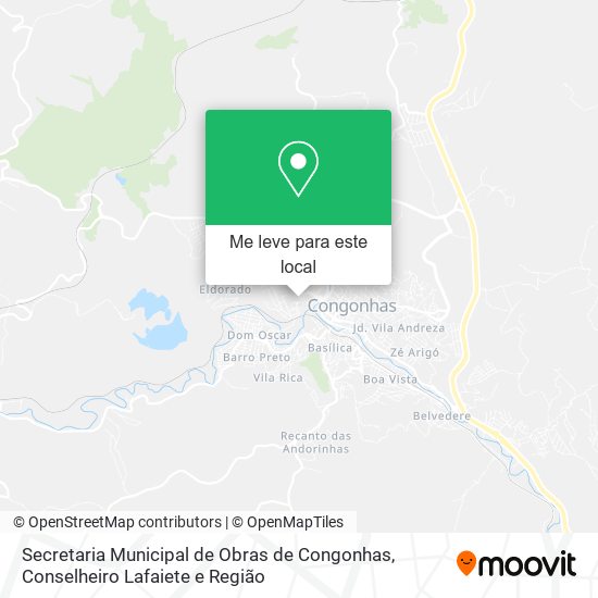 Secretaria Municipal de Obras de Congonhas mapa